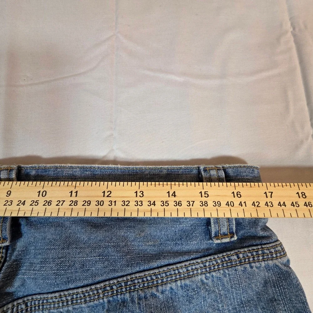 Signature Levi Strauss Carpenter Jeans Mens 34x34 Light Wash Distressed Workwear